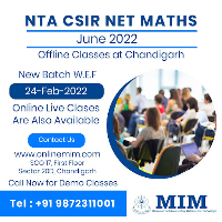 Mohan Institute of Mathematics - CSIR UGC NET Mathmatics Coaching In Chandigarh-IIT JAM Mathematics In Chandigarh