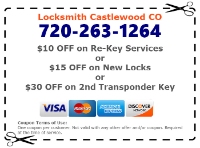 LOCKSMITH CASTLEWOOD CO