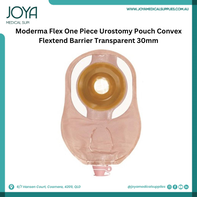 Moderma Flex One-Piece Urostomy Pouch Convex Flextend Barrier Transparent 30mm | Australia