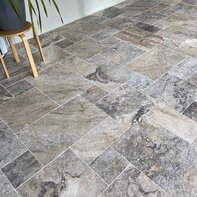 Silver Travertine French Pattern