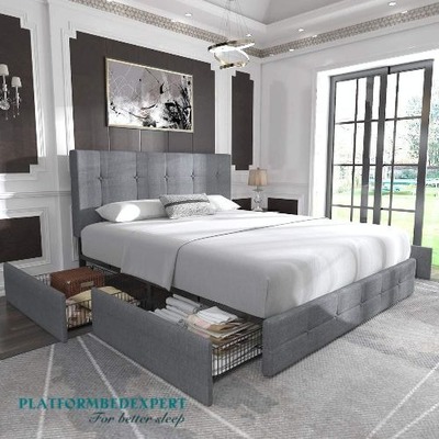 Queen Platform Bed with Drawers is the Most Popular Bed Size for Adults